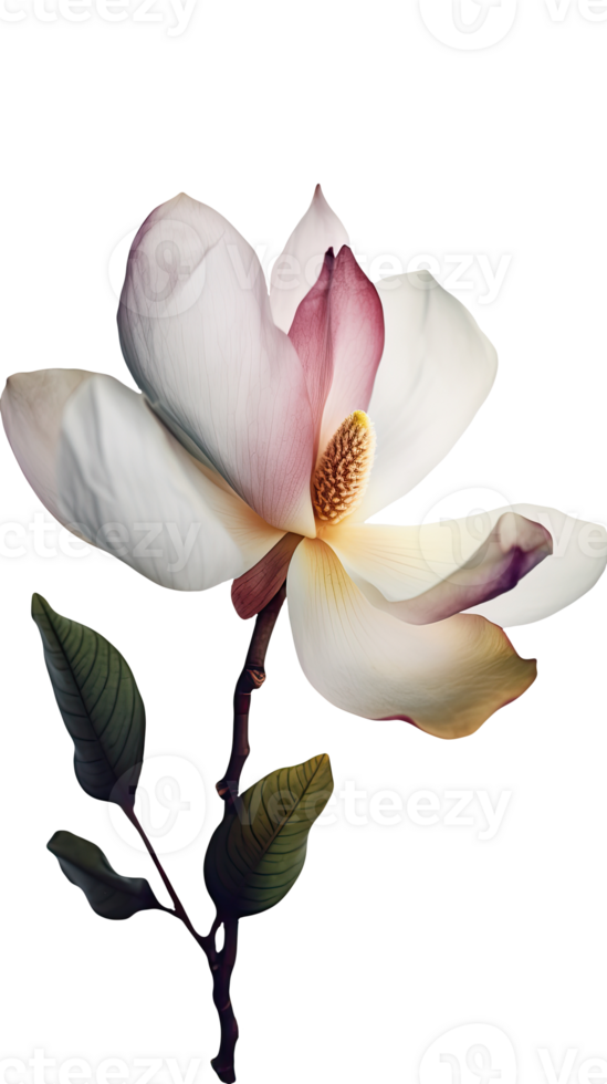 Amazing Image of Soft Pink Magnolia Flower on Transparent Background. . png