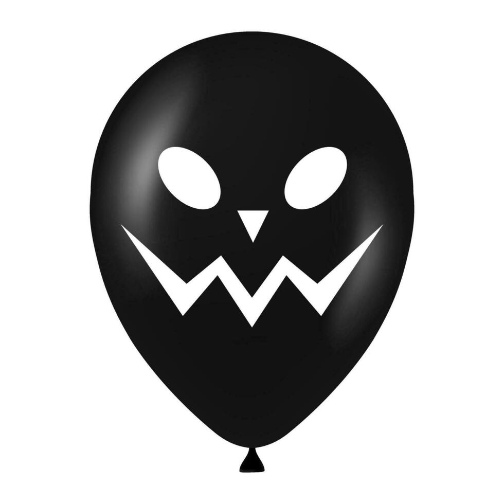 Halloween black balloon illustration with scary and funny face vector