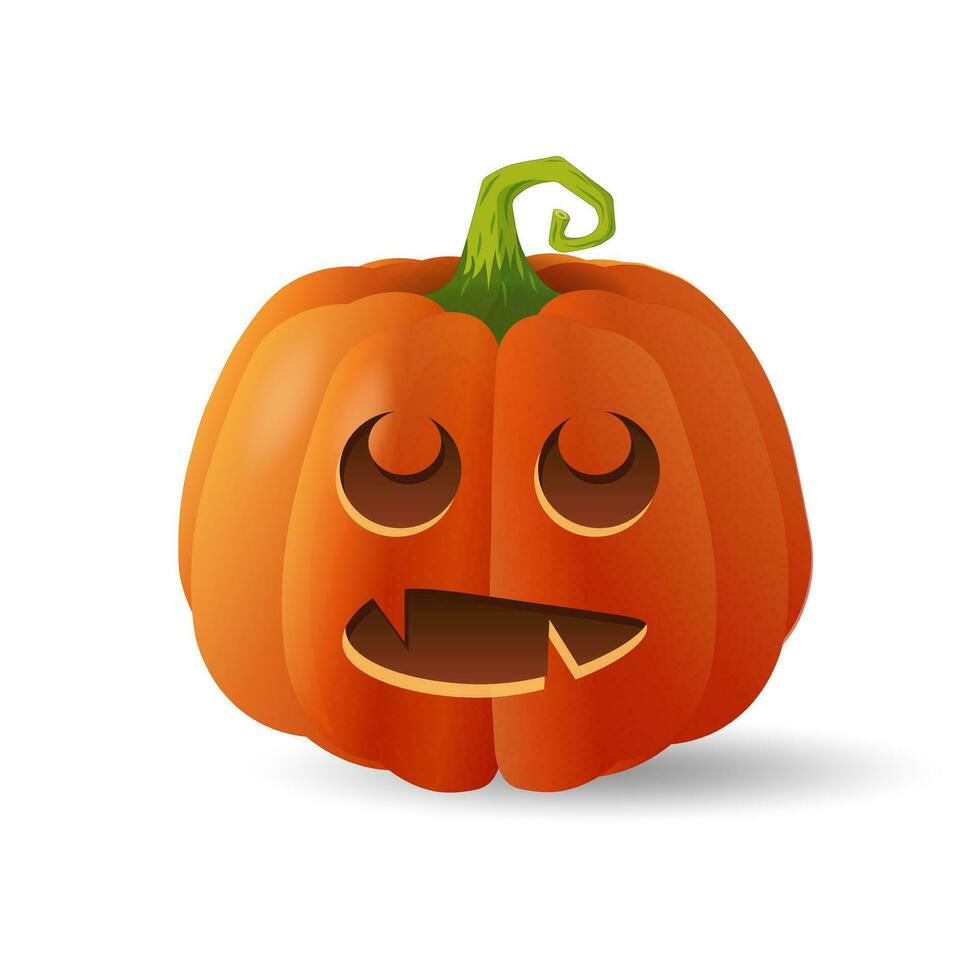Halloween scary orange pumpkin Holiday cartoon concept vector