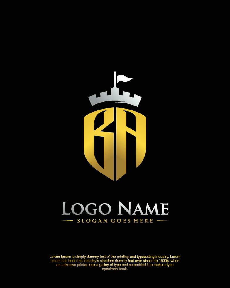 initial BA letter with shield style logo template vector