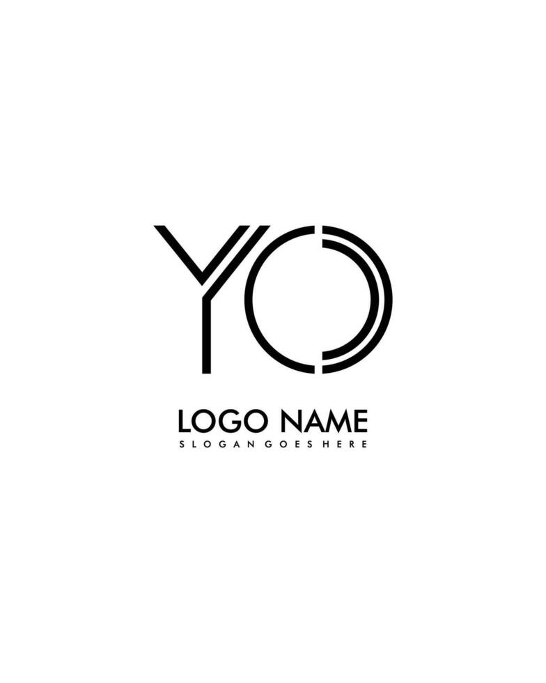 YO Initial minimalist modern abstract logo vector