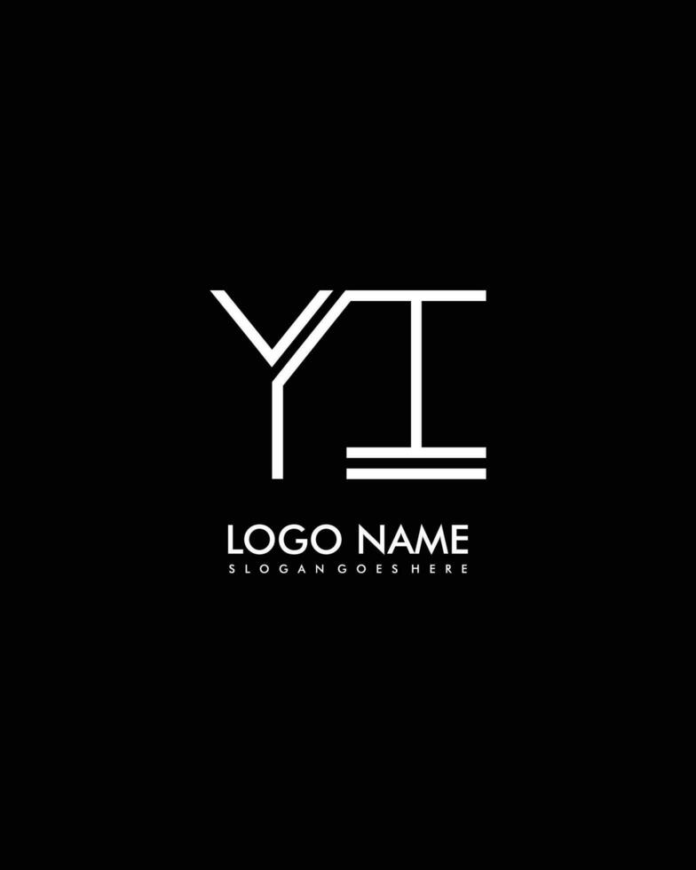 yi inicial minimalista moderno resumen logo vector