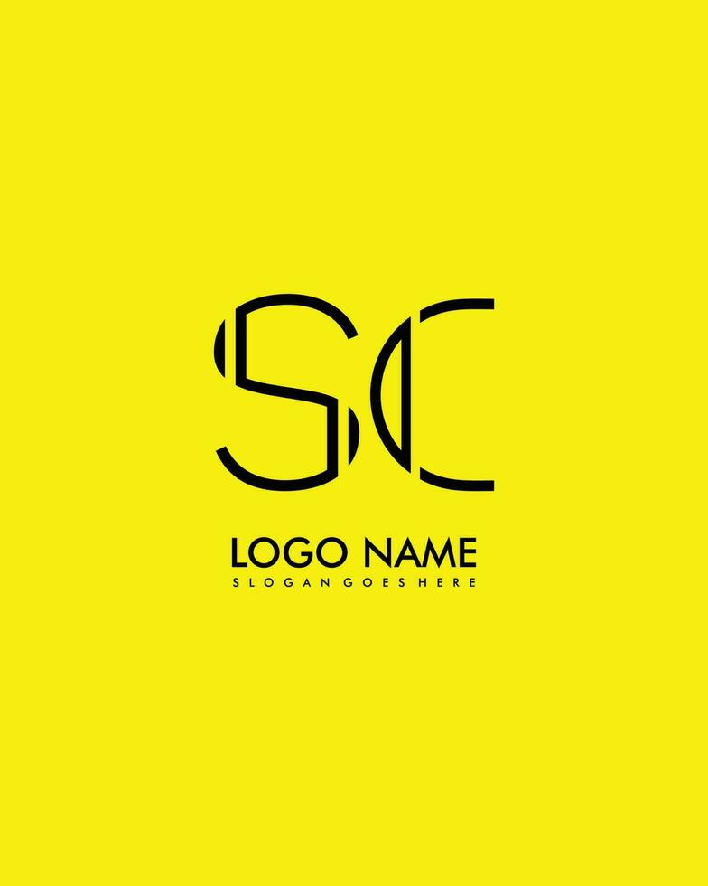 SC Initial minimalist modern abstract logo vector