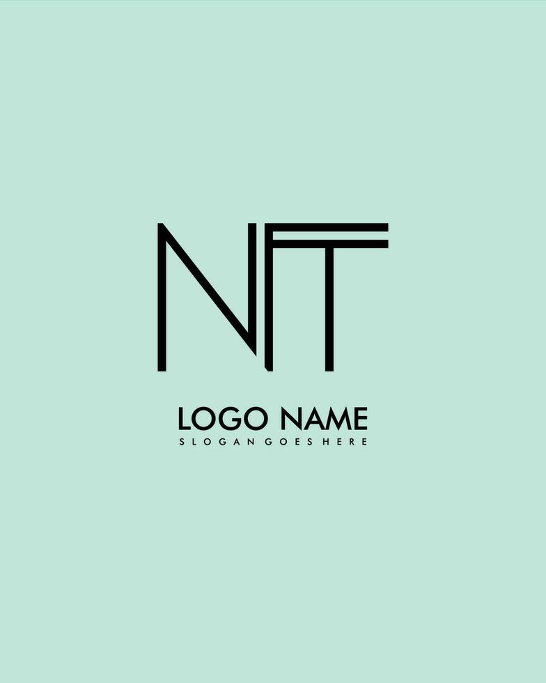 NT Initial minimalist modern abstract logo vector