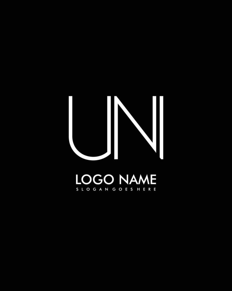 UN Initial minimalist modern abstract logo vector