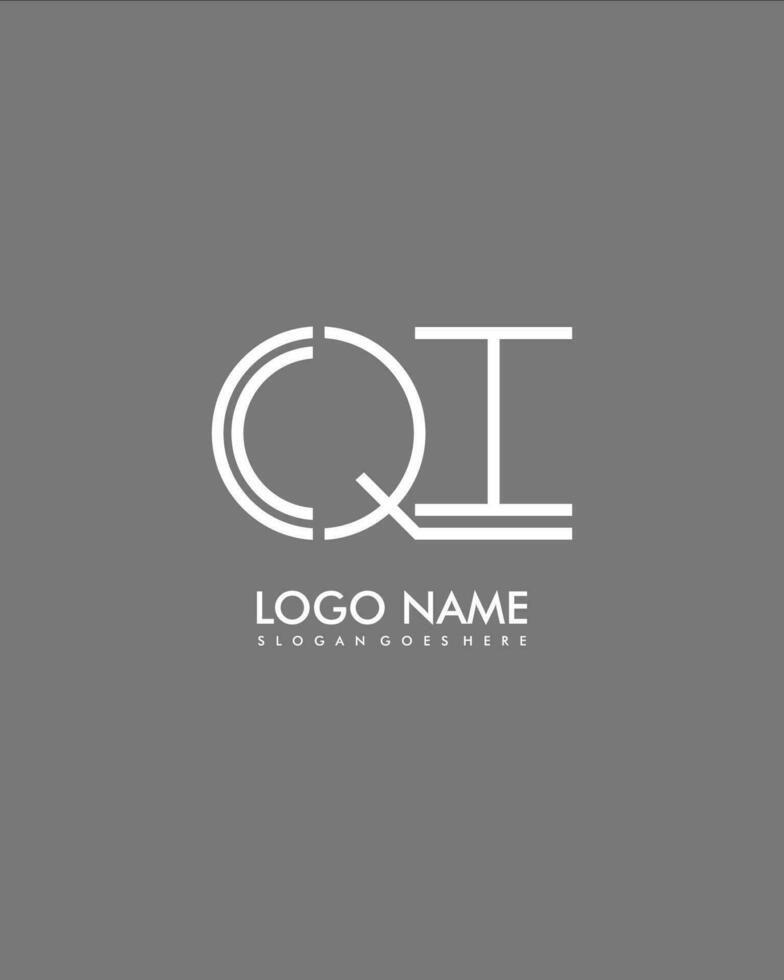 qi inicial minimalista moderno resumen logo vector