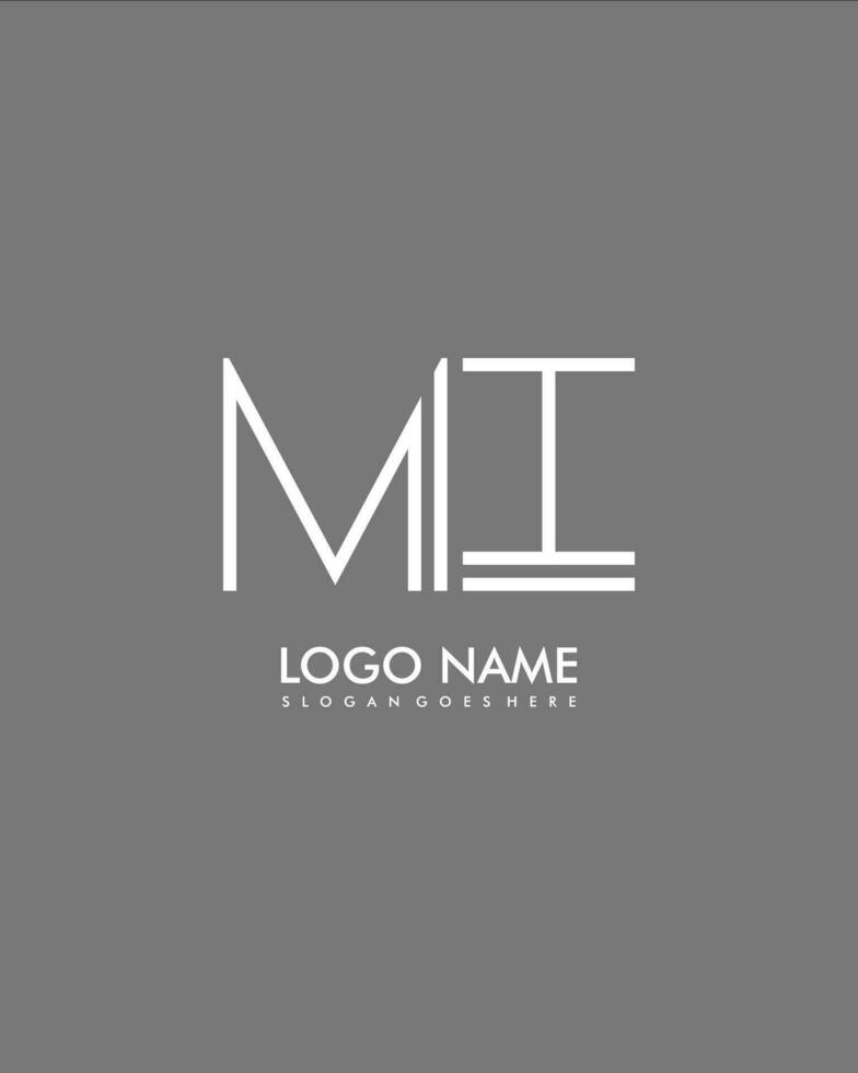 MI Initial minimalist modern abstract logo vector
