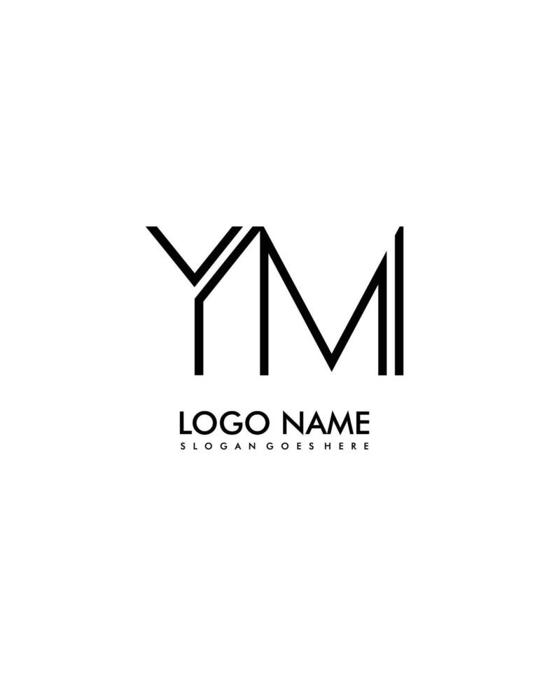 YM Initial minimalist modern abstract logo vector