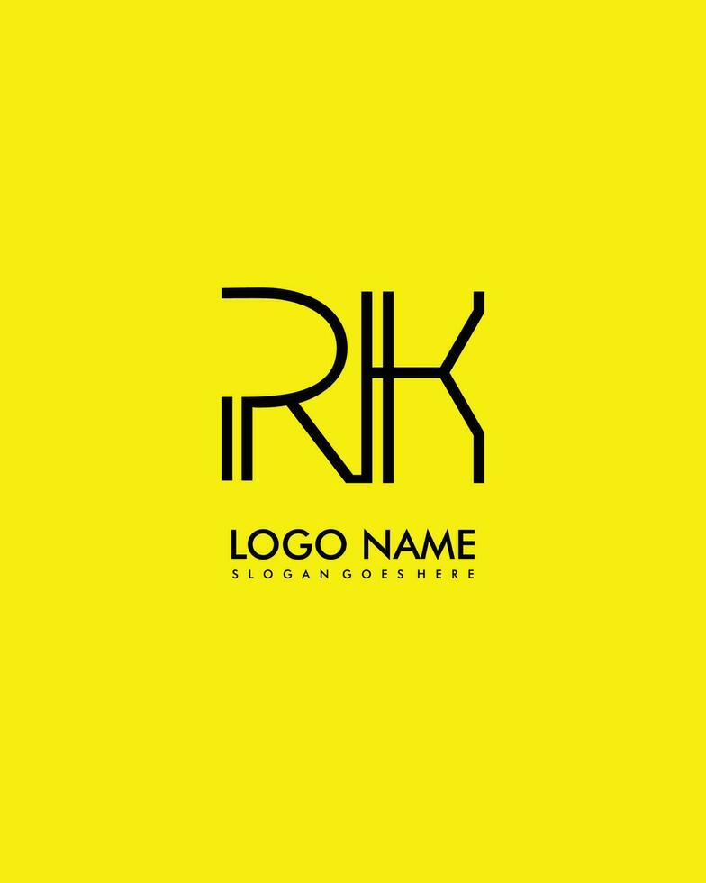 RK Initial minimalist modern abstract logo vector