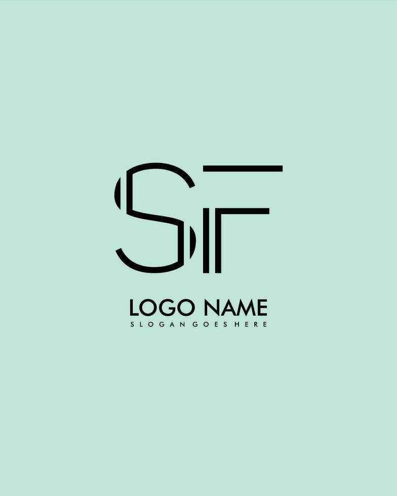 sf inicial minimalista moderno resumen logo vector