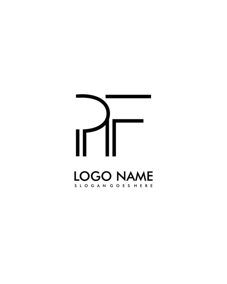 PF Initial minimalist modern abstract logo vector