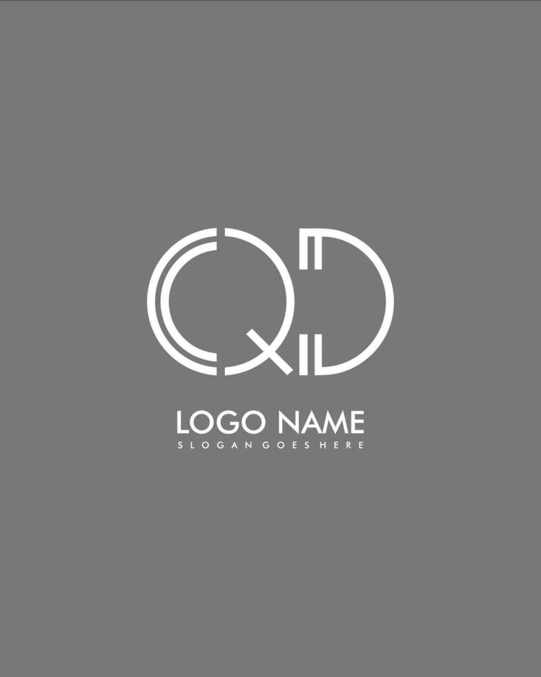qd inicial minimalista moderno resumen logo vector