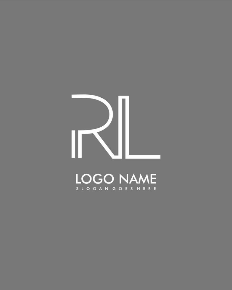 RL Initial minimalist modern abstract logo vector