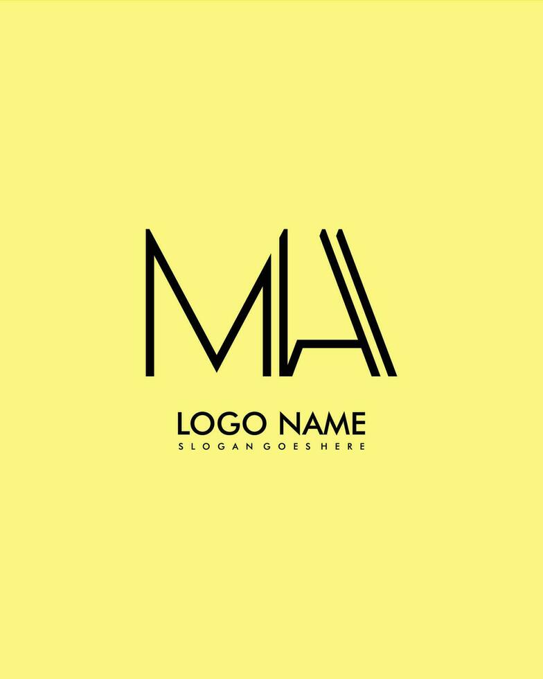 MA Initial minimalist modern abstract logo vector