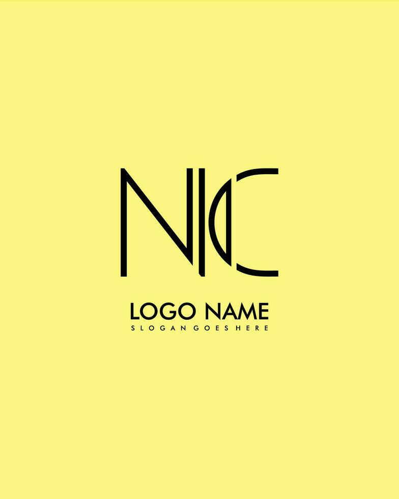 NC Initial minimalist modern abstract logo vector