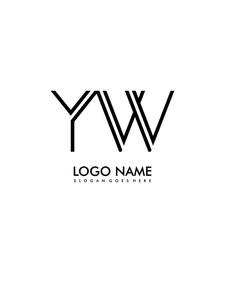 YW Initial minimalist modern abstract logo vector