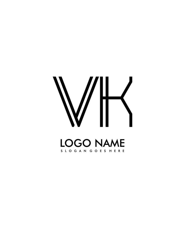 VK Initial minimalist modern abstract logo vector