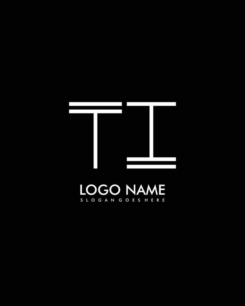 TI Initial minimalist modern abstract logo vector