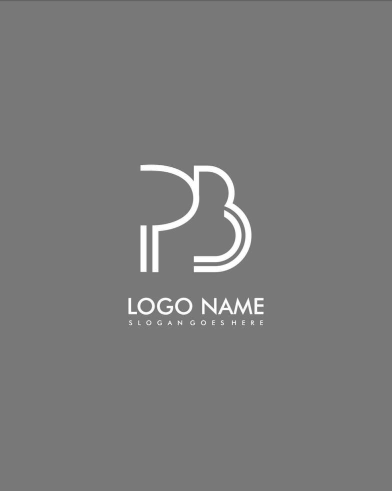 PB Initial minimalist modern abstract logo vector