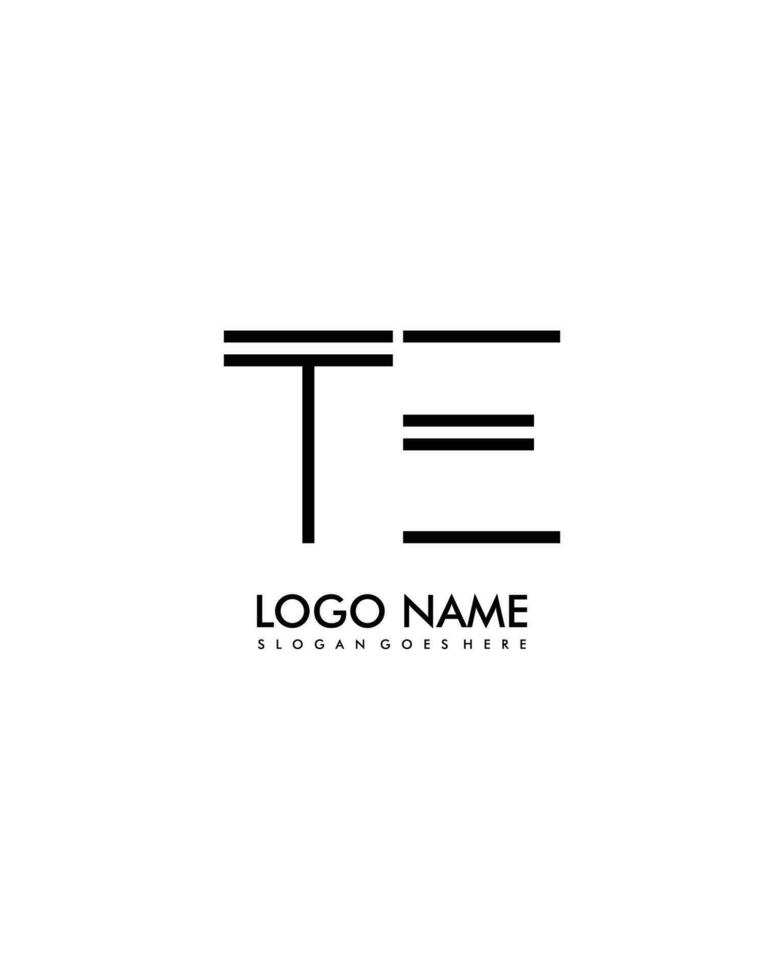 TE Initial minimalist modern abstract logo vector