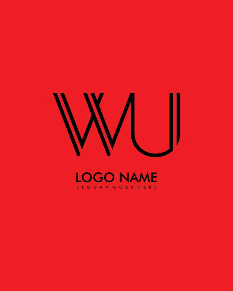 WU Initial minimalist modern abstract logo vector