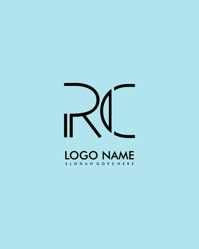 RC Initial minimalist modern abstract logo vector