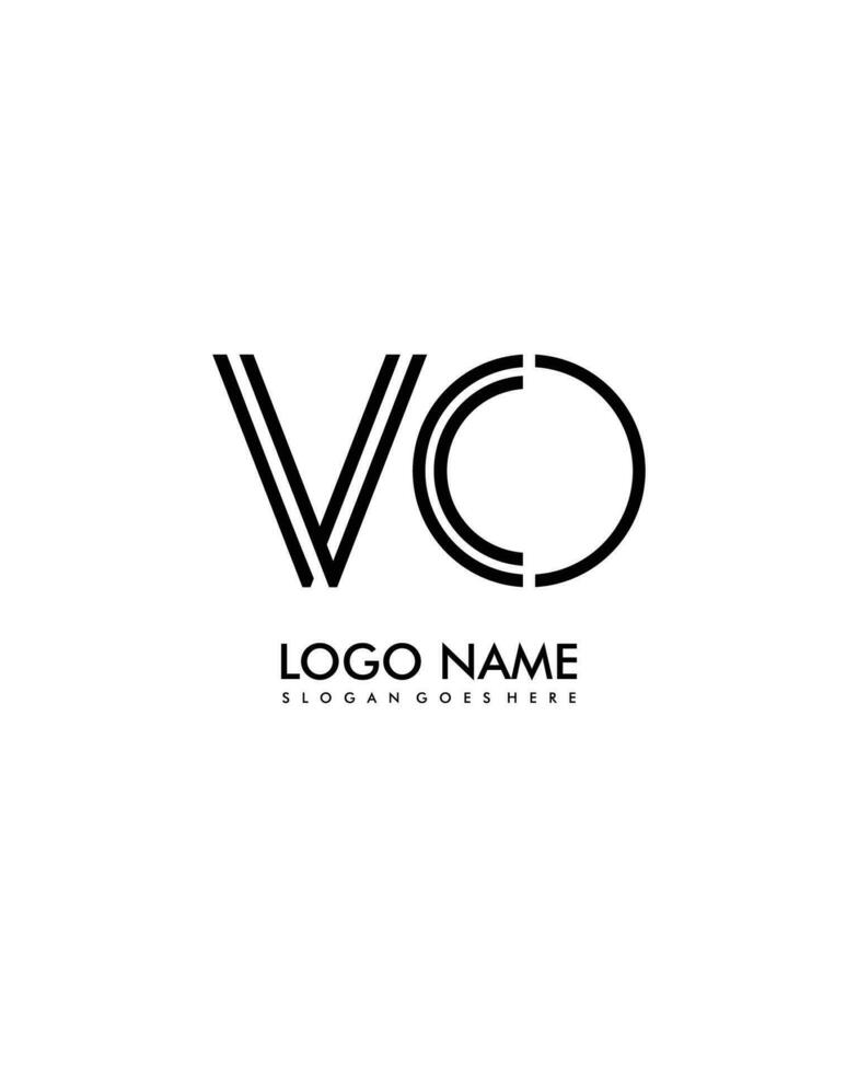 VO Initial minimalist modern abstract logo vector