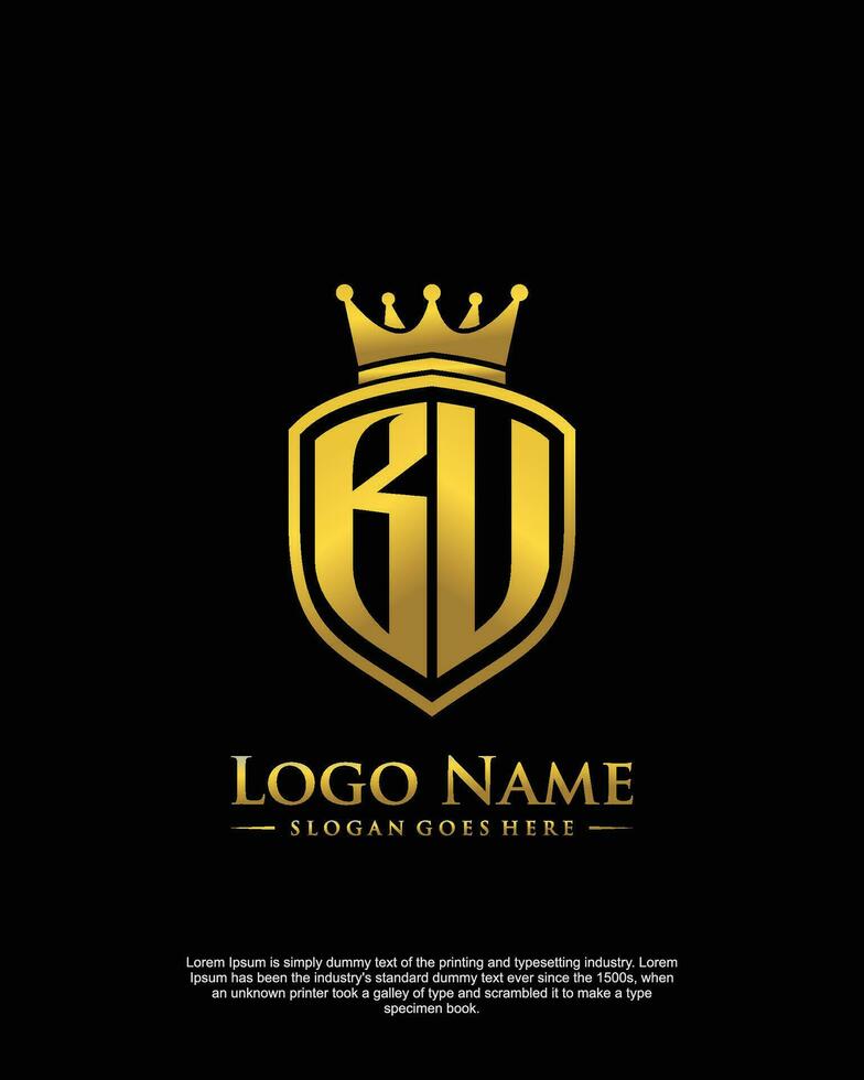 initial BU letter with shield style logo template vector