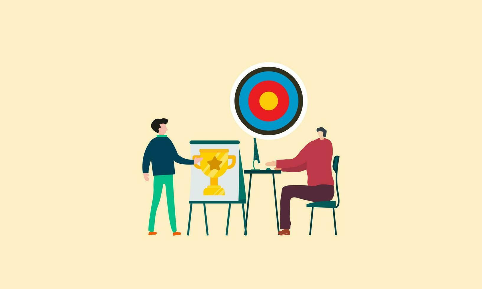 Strategic planning, plan to overcome difficulty or obstacle to reach goal or target. vector illustration
