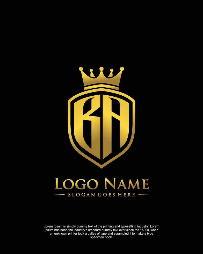 initial BA letter with shield style logo template vector