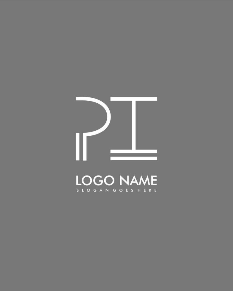 PI Initial minimalist modern abstract logo vector