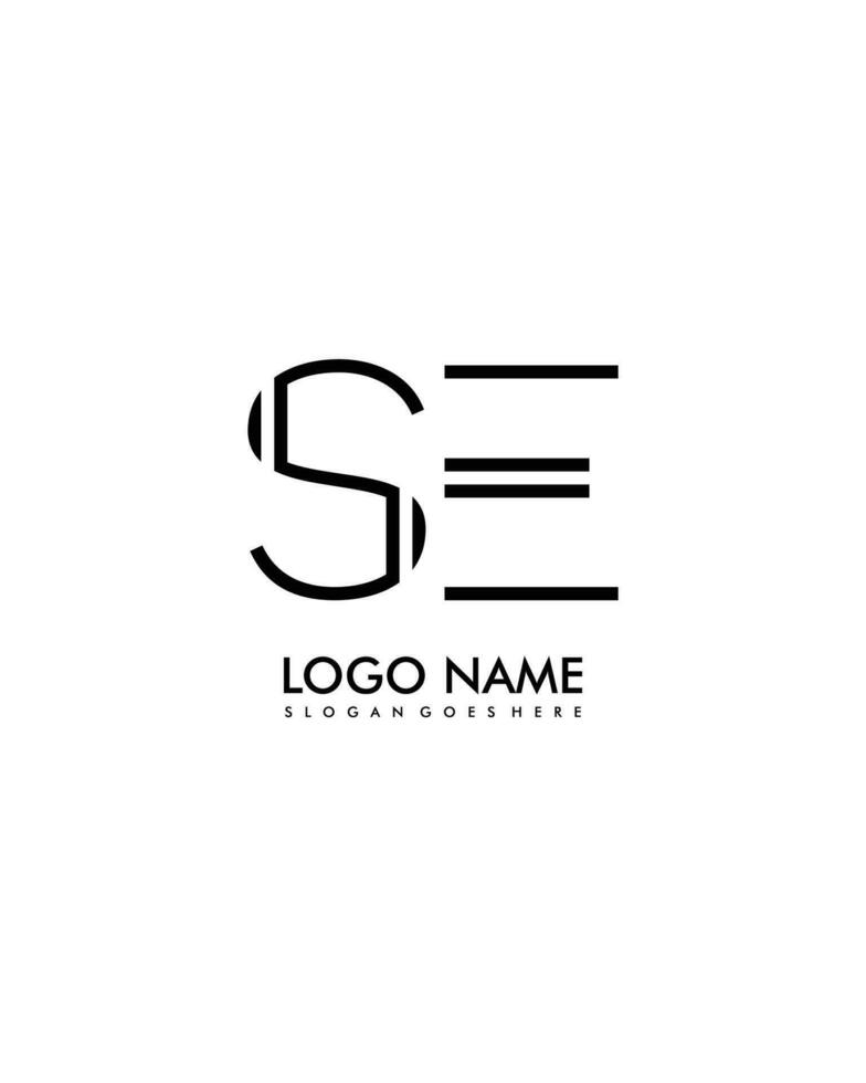 se inicial minimalista moderno resumen logo vector