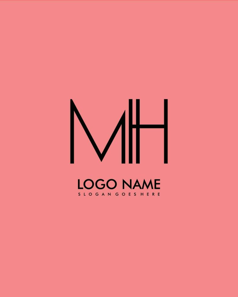 MH Initial minimalist modern abstract logo vector