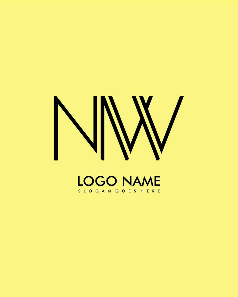 NW Initial minimalist modern abstract logo vector
