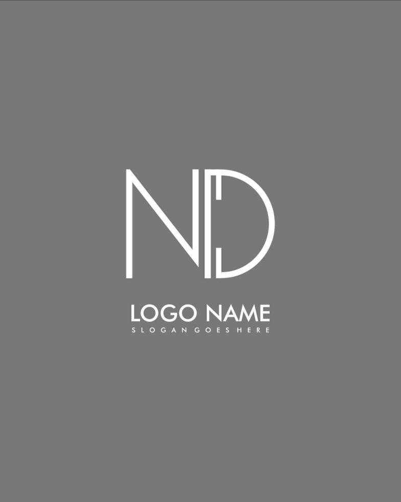ND Initial minimalist modern abstract logo vector