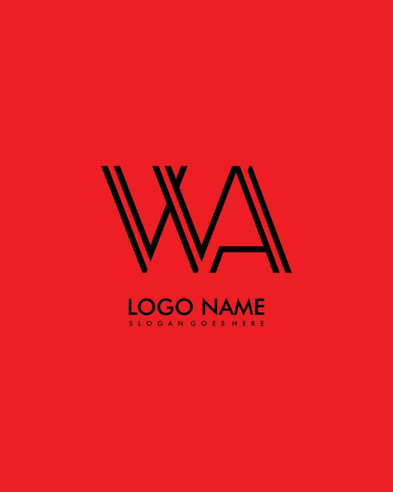 WA Initial minimalist modern abstract logo vector