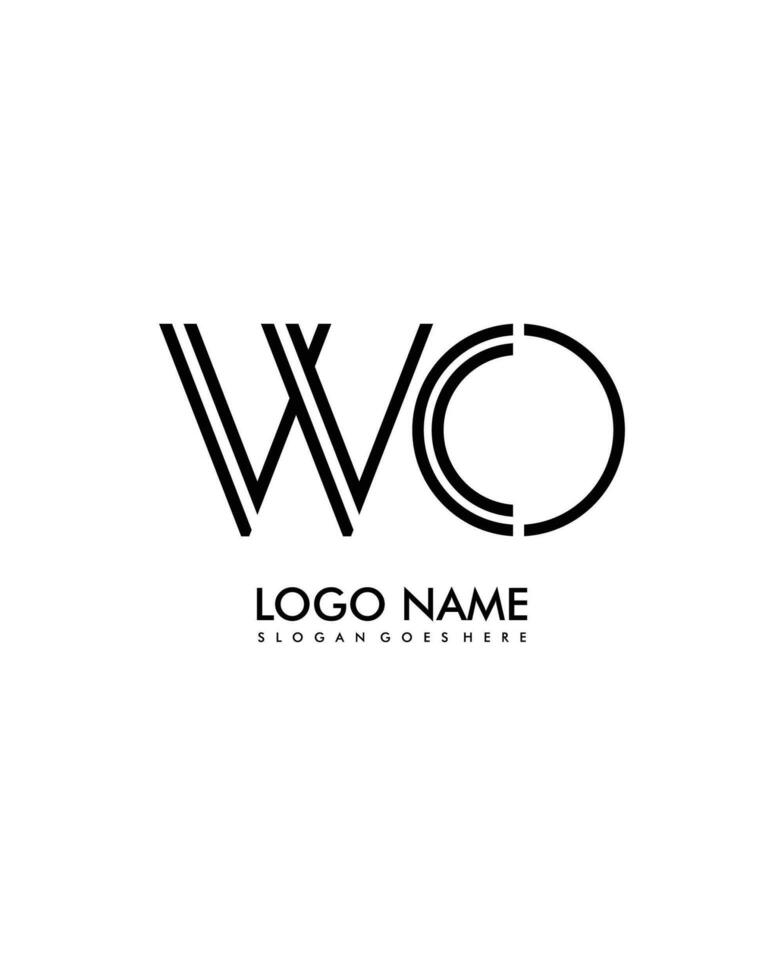 WO Initial minimalist modern abstract logo vector