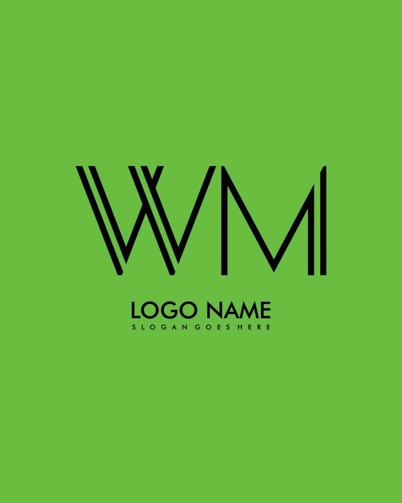 WM Initial minimalist modern abstract logo vector