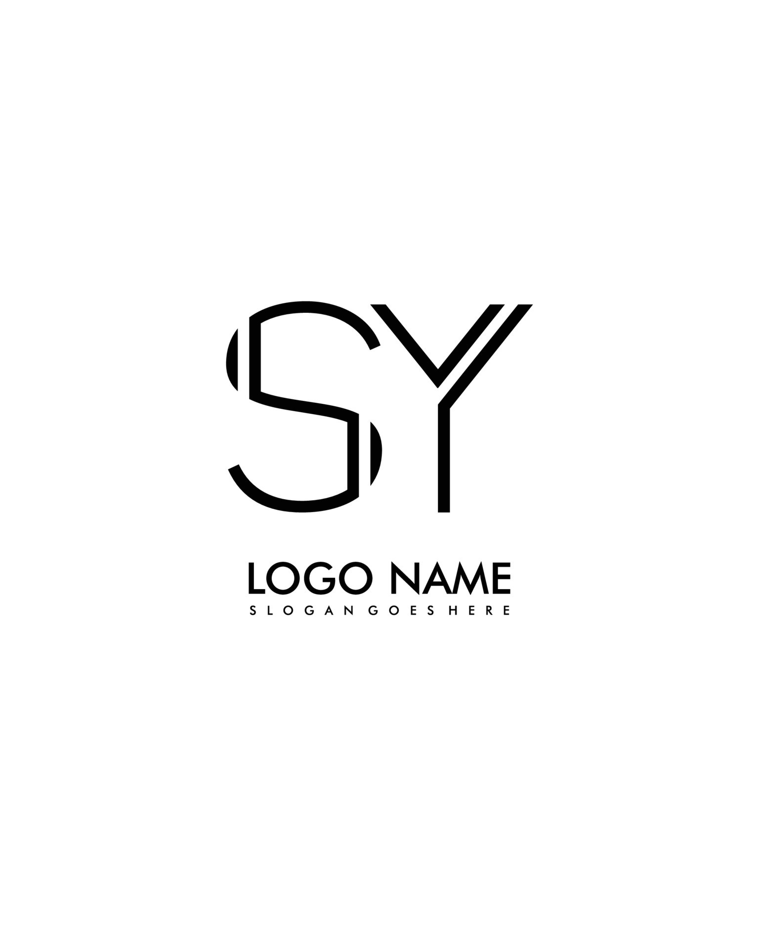 SY Initial minimalist modern abstract logo 24665614 Vector Art at Vecteezy