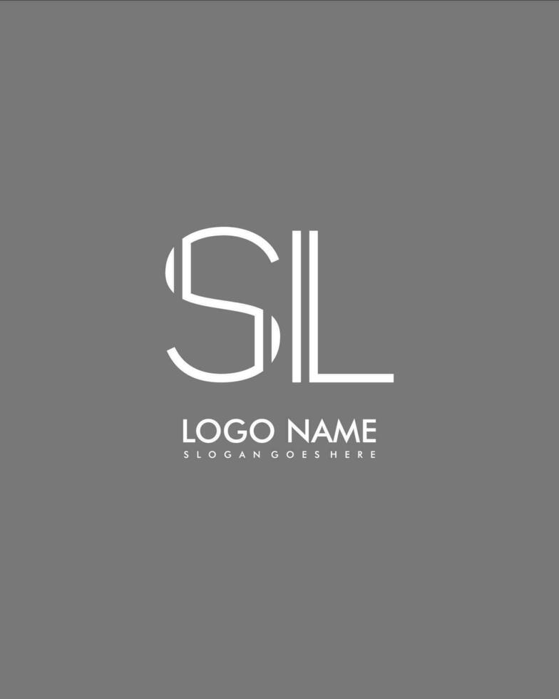 sl inicial minimalista moderno resumen logo vector