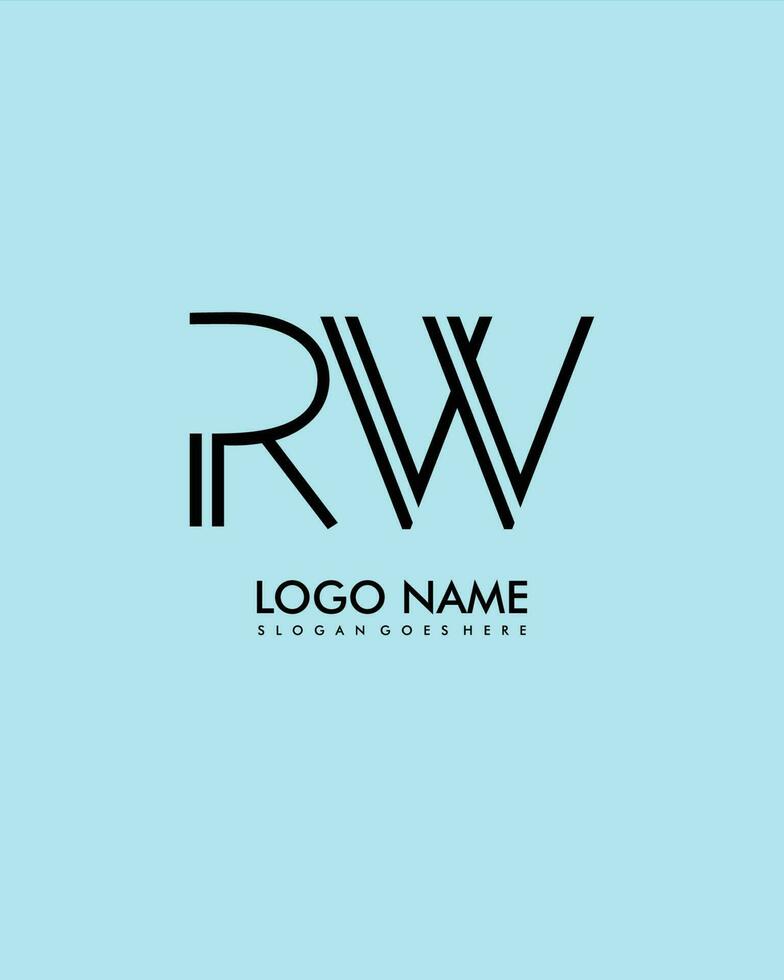 RW Initial minimalist modern abstract logo vector