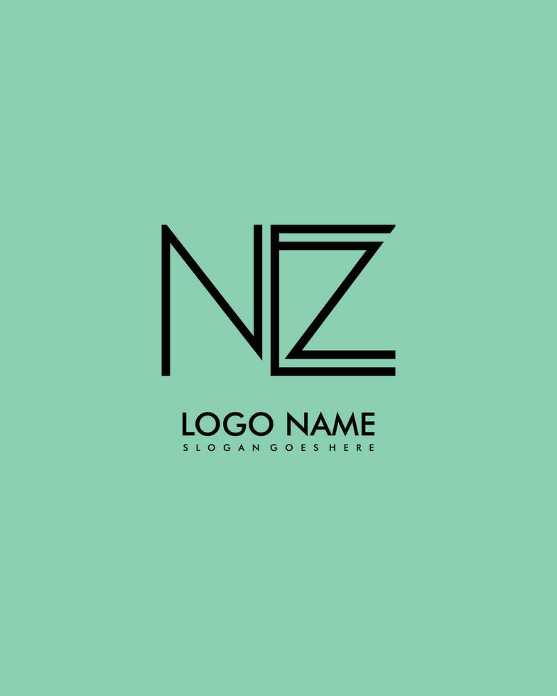 NZ Initial minimalist modern abstract logo vector