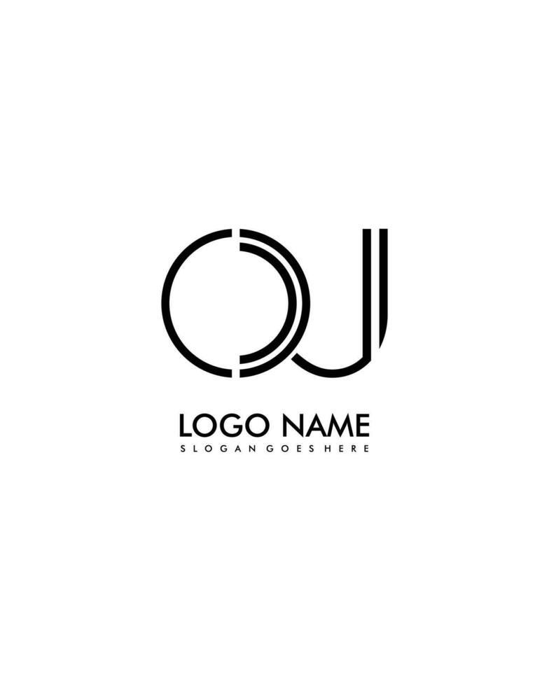 OJ Initial minimalist modern abstract logo vector