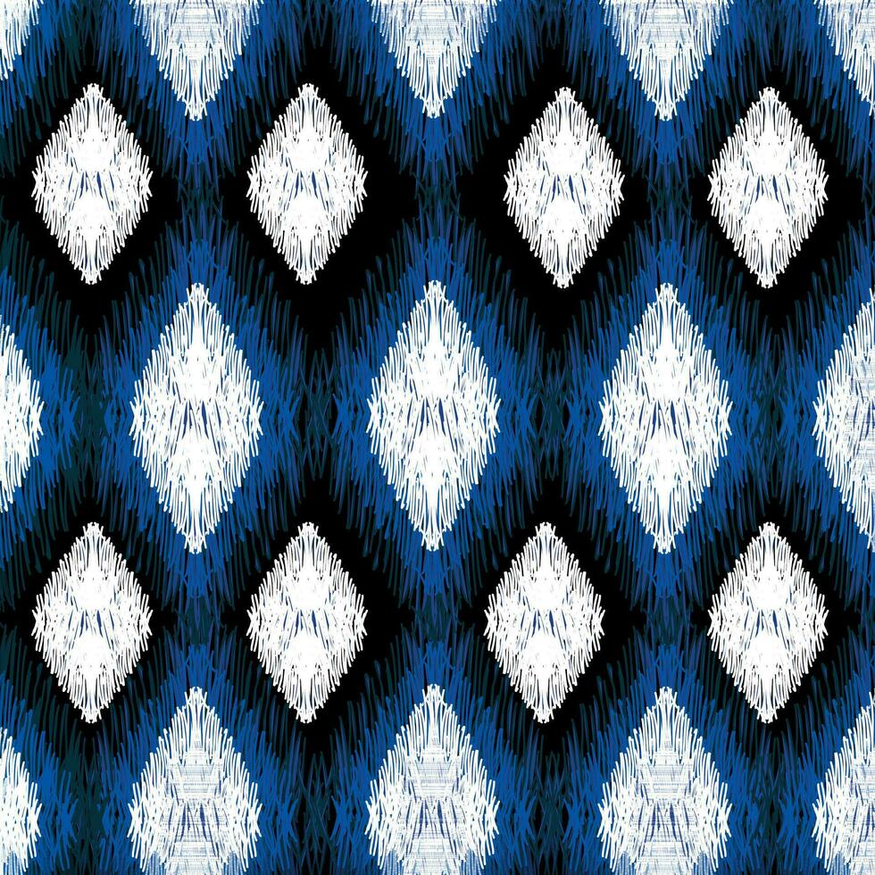 ikat ethnic seamless pattern. abstract ogee textured background vector