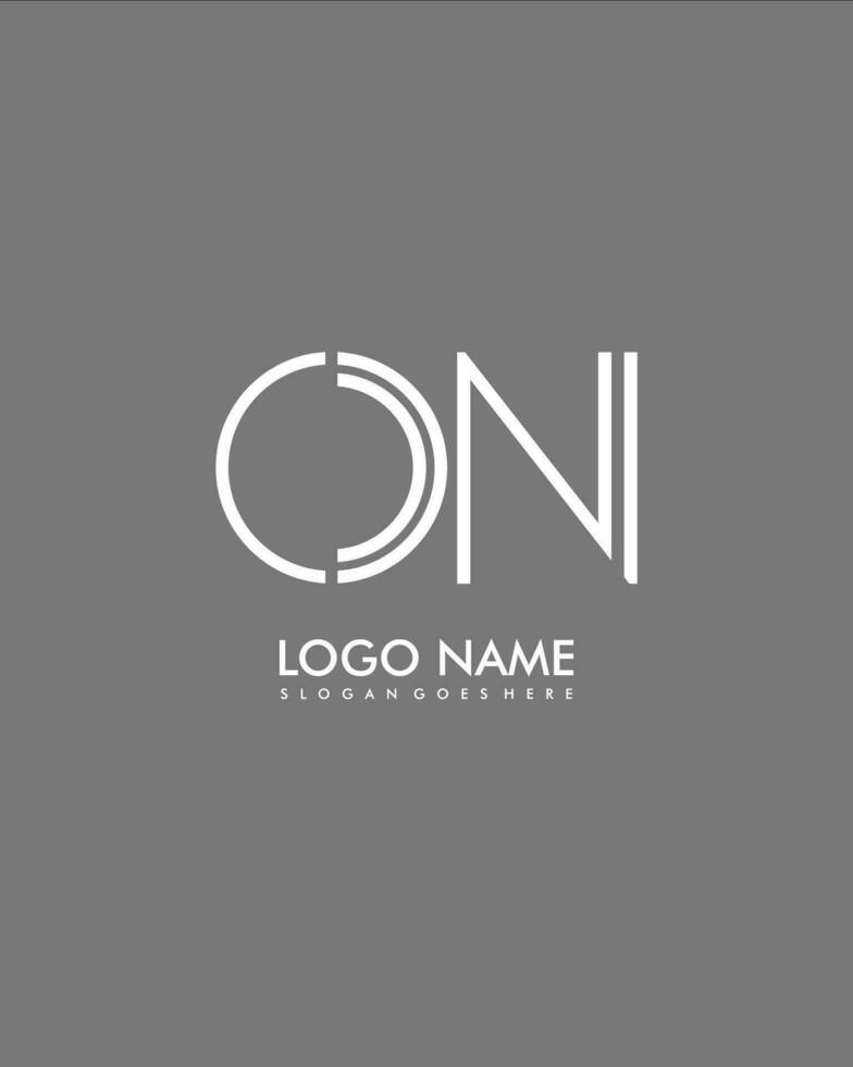 ON Initial minimalist modern abstract logo vector