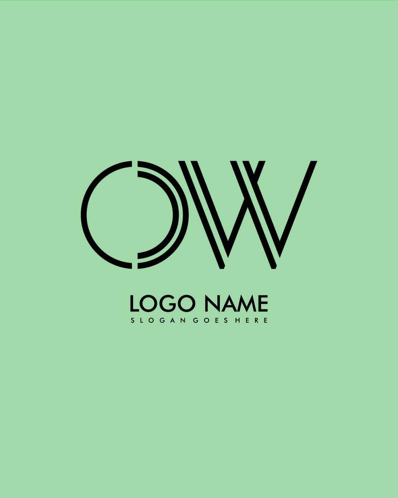 OW Initial minimalist modern abstract logo vector
