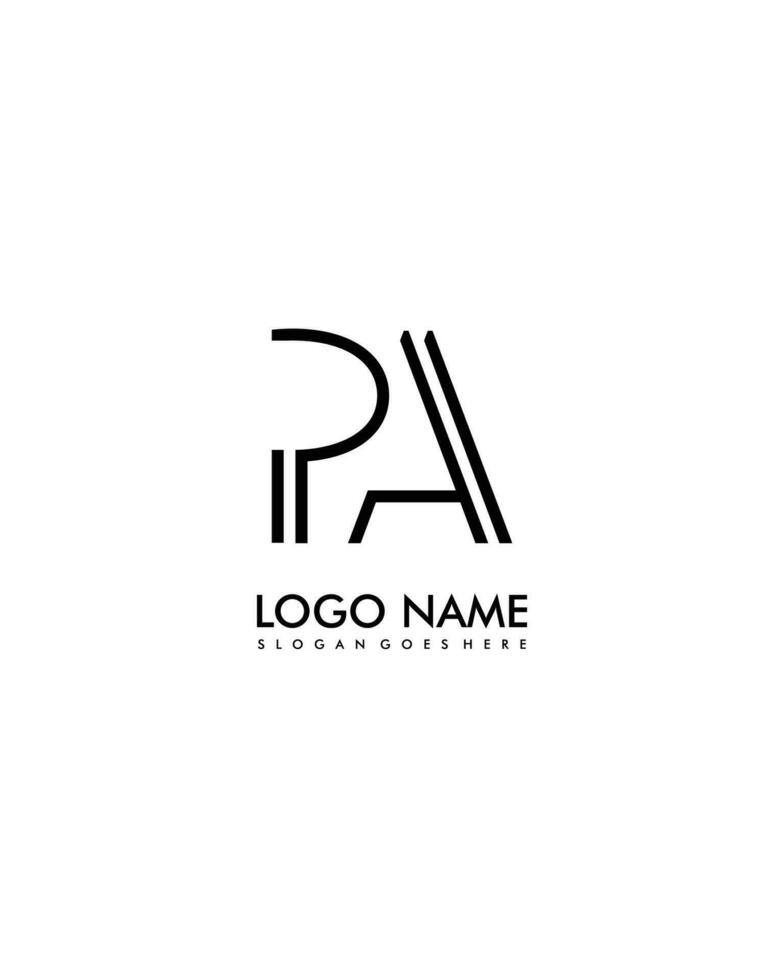 PA Initial minimalist modern abstract logo vector