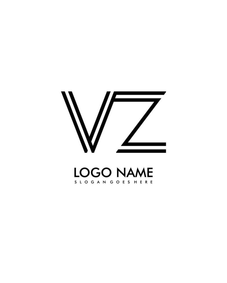 VZ Initial minimalist modern abstract logo vector