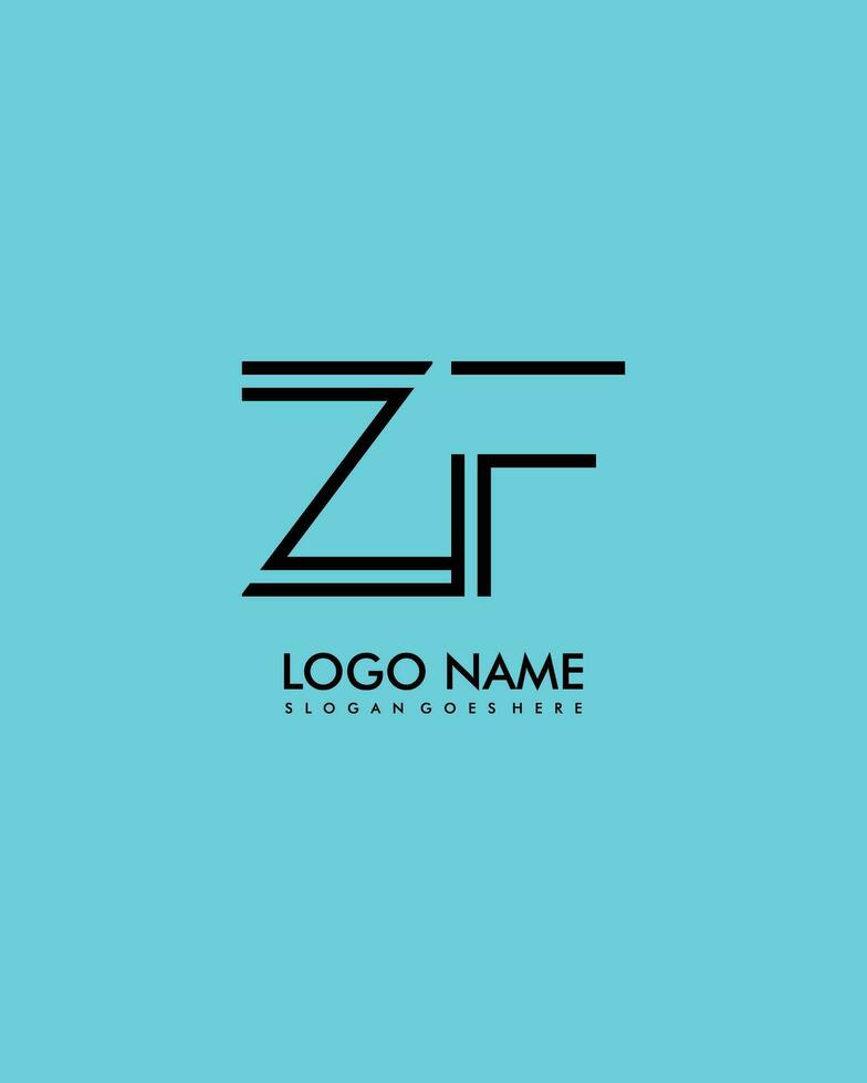 ZF Initial minimalist modern abstract logo vector