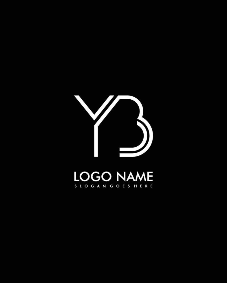 YB Initial minimalist modern abstract logo vector